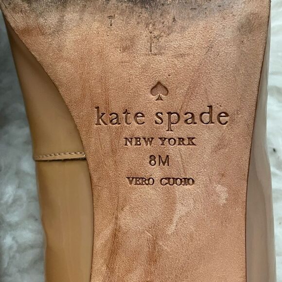 KATE SPADE NEW YORK BLUSH COLOR PATENT LOW HEELS 8M - Picture 6 of 7